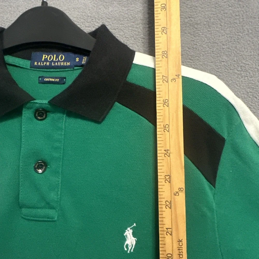 Polo‎ Ralph Lauren USA LXVII #3 Rugby Polo Shirt Custom Fit Mens Small Green